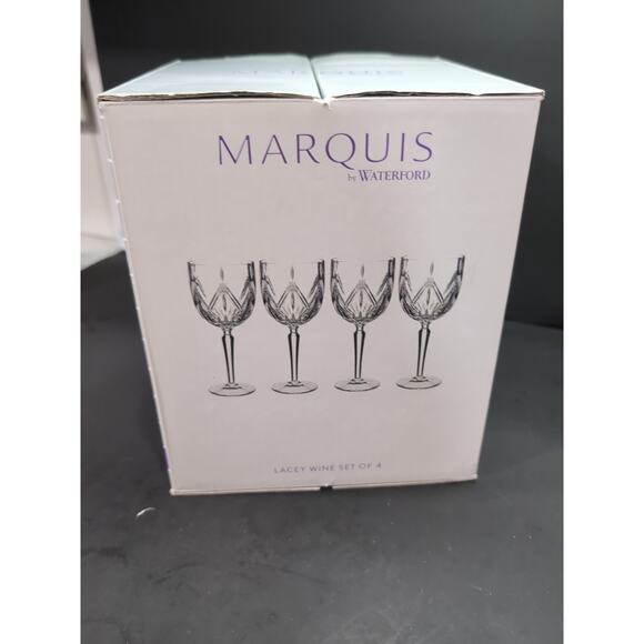 Waterford Crystal Marquis Lacey Wine Glass Set, Set of 4, Elegant Wine Glasses - Picture 11 of 13